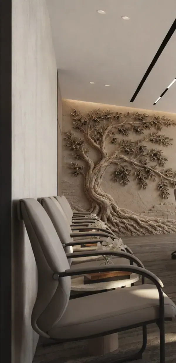 Design · carved feature wall